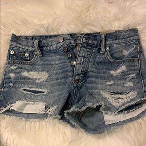 American eagle button up denim shorts